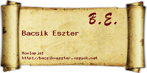 Bacsik Eszter névjegykártya